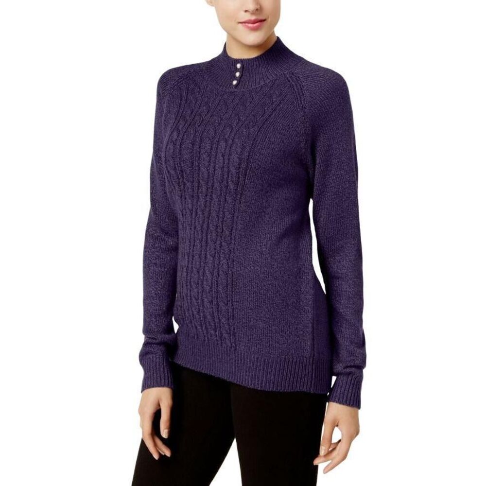 NWT Karen Scott Petite Sweater Purple SP